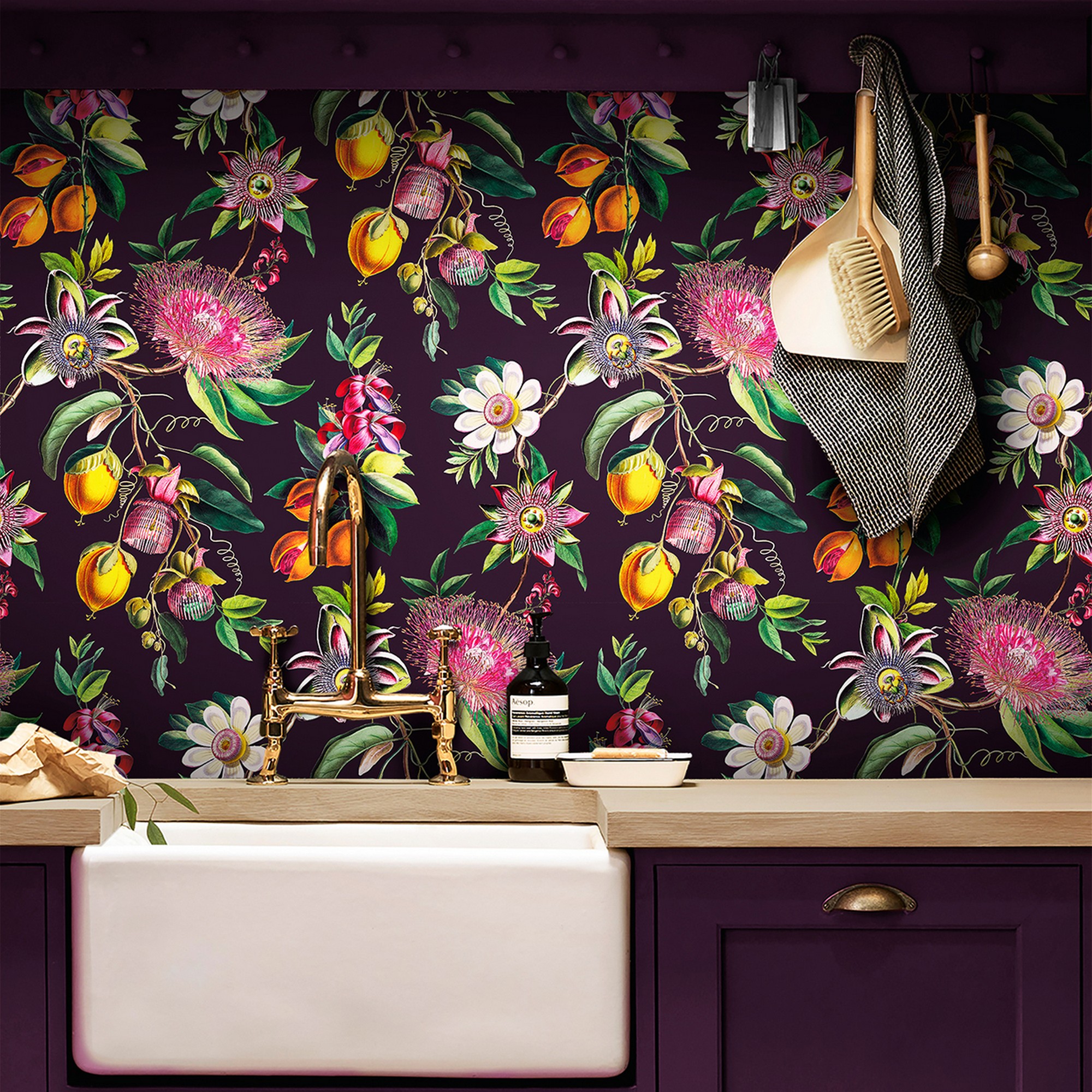 Physic Garden Wallpaper 127920 By Graham Brown In Blackcurrent Purple